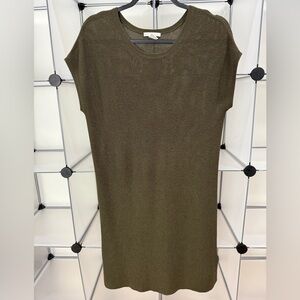 H&M Basic Women's Short Sleeve Knit Midi Dress Olive Green Size M